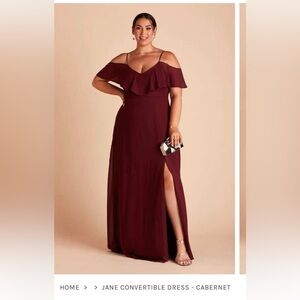 Birdy Grey Jane Convertible Chiffon Bridesmaid Dress in Cabernet Size 3x